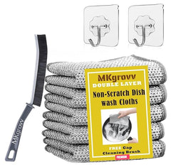 Pack Of 10 Multipurpose Wire Dishwashing Rags for Wet and Dry.