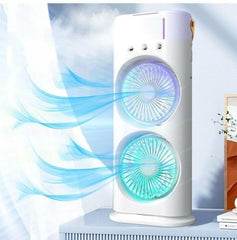 Double Ended Spray Fan, Desk Fan with Mist Spray, USB Rechargeable