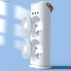 Double Ended Spray Fan, Desk Fan with Mist Spray, USB Rechargeable