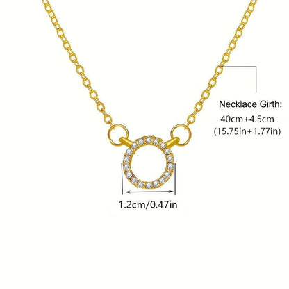 Women's Stone Pendant with Chain Micro Plating