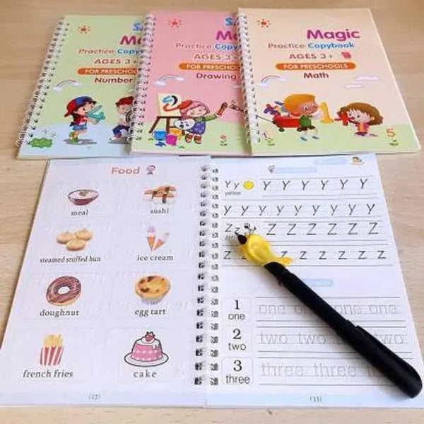 Magic Practice Copybook (4 Book + 10pcs Pen Set) (A-127)