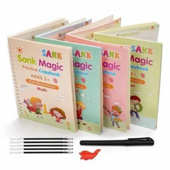 Magic Practice Copybook (4 Book + 10pcs Pen Set) (A-127)